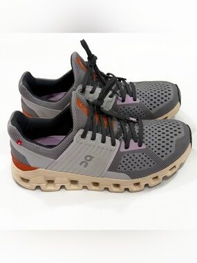 On Cloudswift Women’s grey & navy running shoes with orange details | 6.5